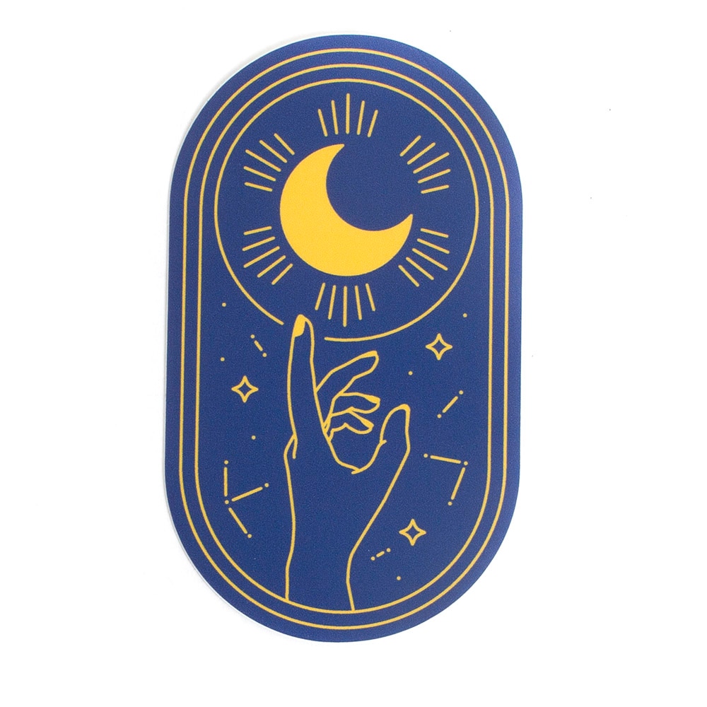 Stickers Northwest, Stickers, Art & School, 3", Celestial Moon & Hand, 622762